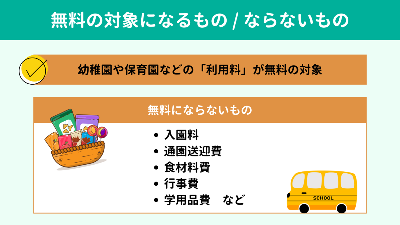 無料の対象になるもの / ならないもの 無料の対象になるもの / ならないもの