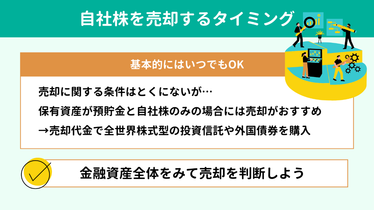 ストックオプションの権利行使で得た株を売却するタイミング ストックオプションの権利行使で得た株を売却するタイミング