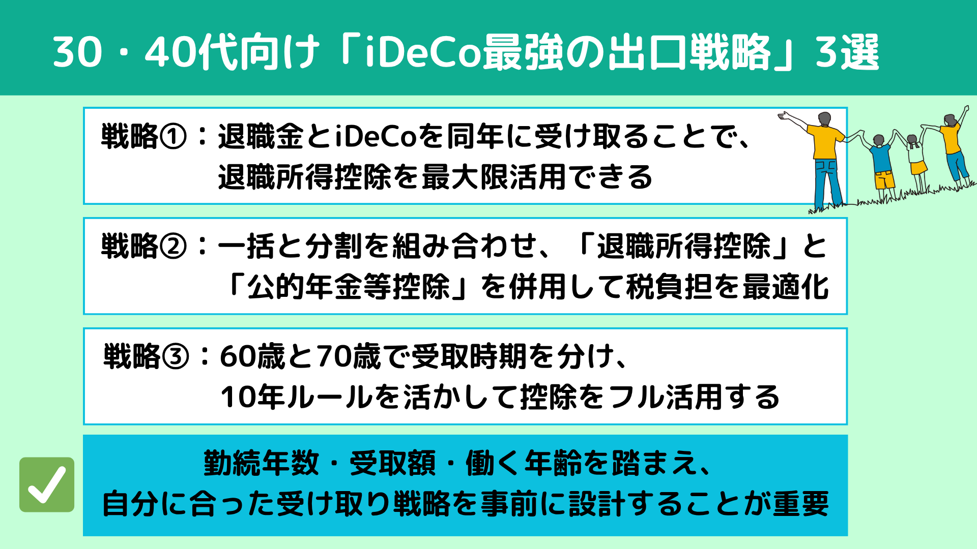 iDeCoで老後資金を最大化する!30・40代向け「最強の出口戦略」3選