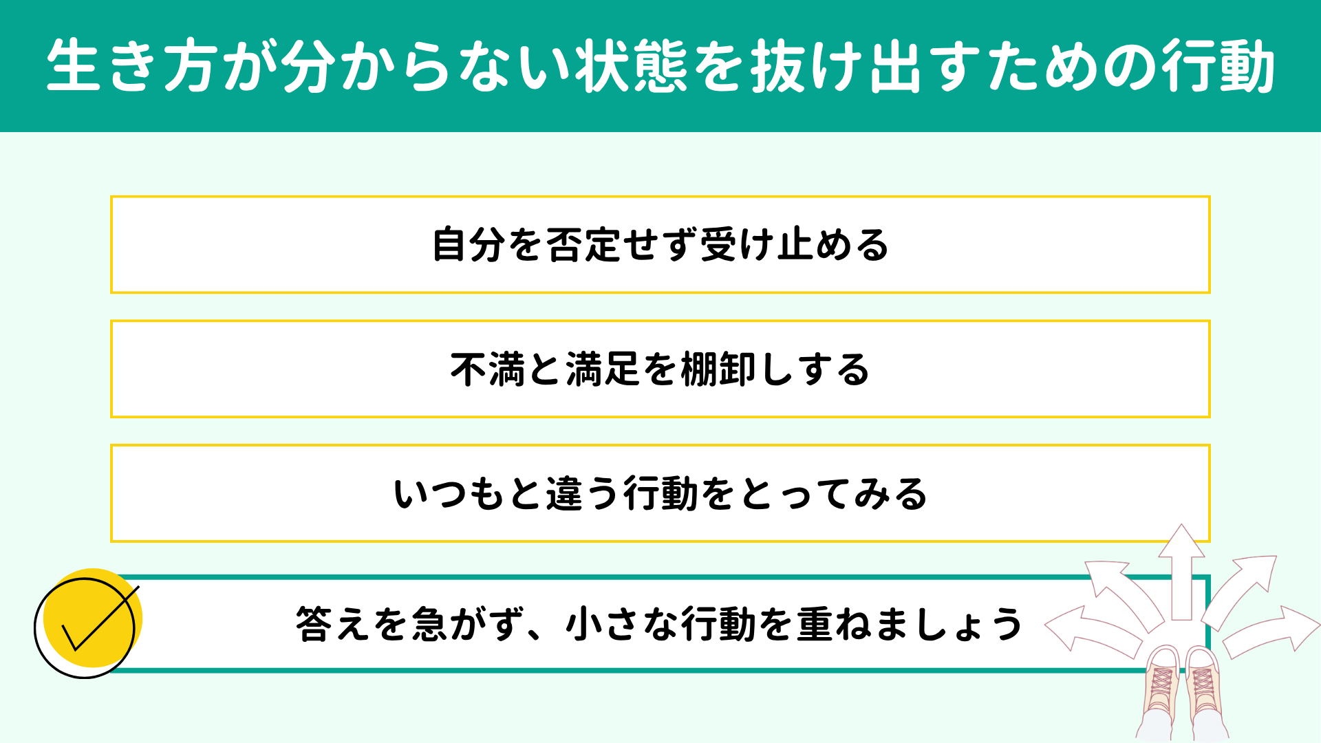 生き方が分からない状態を抜け出すための3つの行動