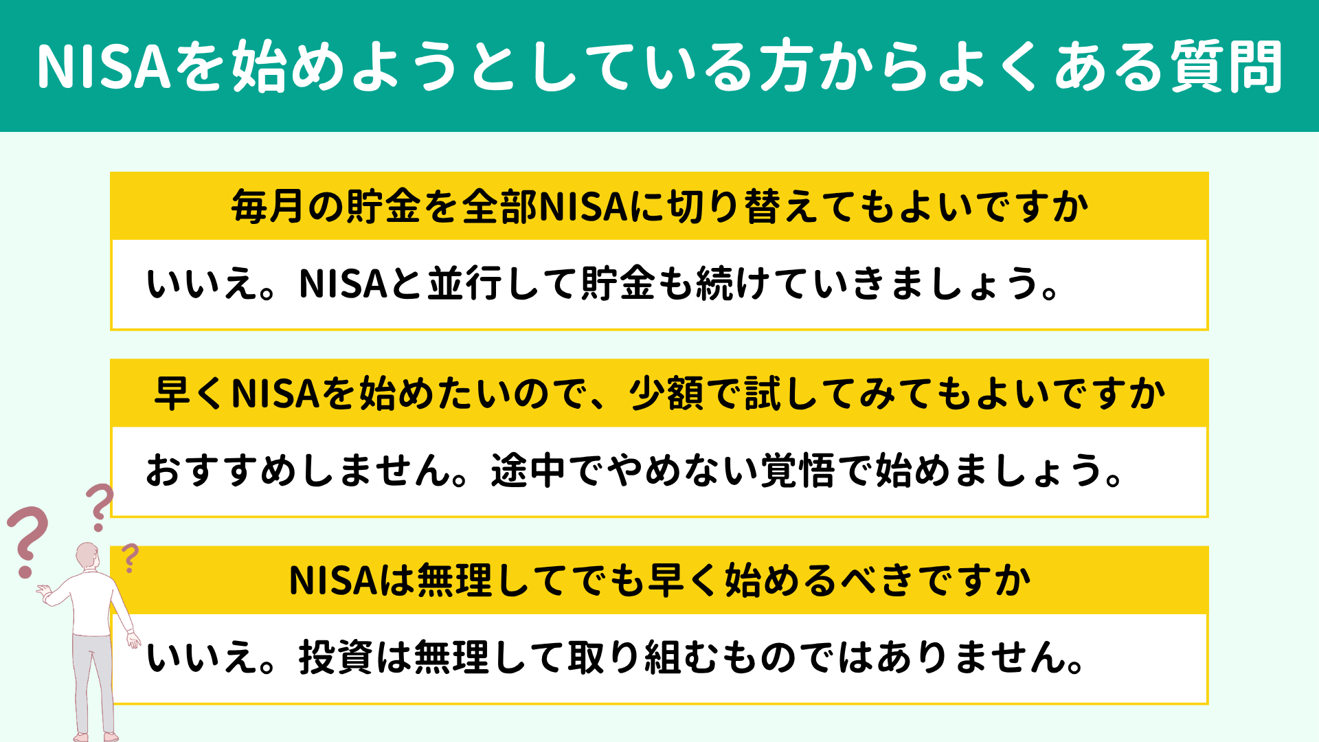 NISAを始めようとしている方からよくある質問 NISAを始めようとしている方からよくある質問